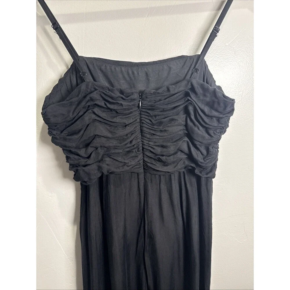 Madewell Jumpsuit Ruched Cropped Wide Leg Women's Size 4 Black Boho Classic